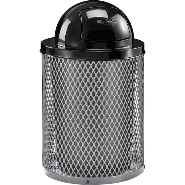 Global Industrial Round Outdoor Can, Gray, Steel, 23-1/2 in 261948GY - main